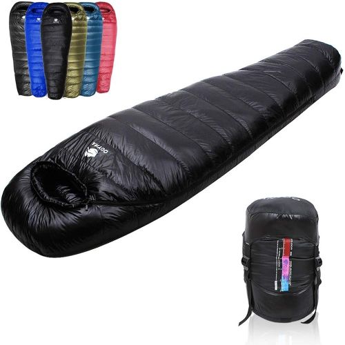  Anyoo Mummy Goose Down Sleeping Bag Ultralight Portable 3 Season for Backpacking Hiking Camping Indoor & Outdoor Use for Adult