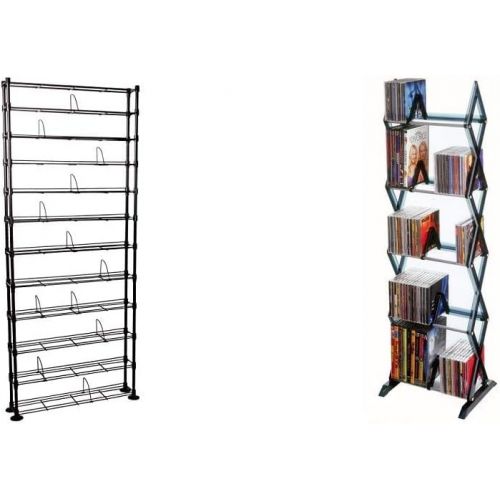  Atlantic Maxsteel 12 Tier Steel Wire Shelving for 864 CD450 DVDBluRayGames Media Silver