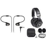Audio-Technica Audio Technica ATH-E50 Professional in-Ear Monitor Earbuds + Samson Headphones