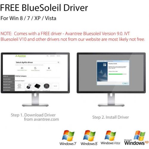  [아마존베스트]Avantree DG40S USB Bluetooth 4.0 Adapter Dongle for PC Laptop Computer Desktop Stereo Music, Skype Calls, Keyboard, Mouse, Support All Windows 10 8.1 8 7 XP vista [2 Year Warranty]