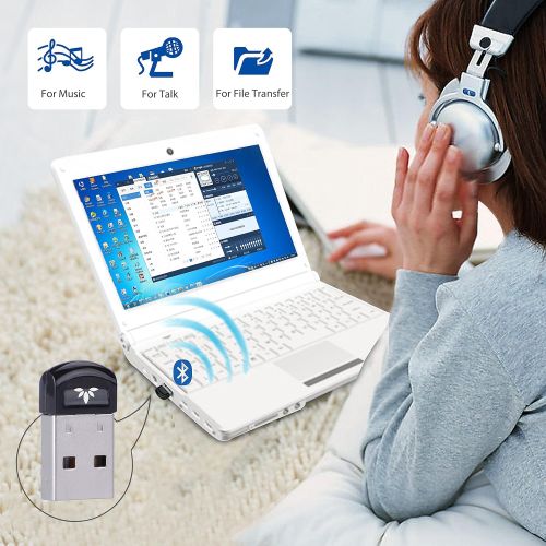  [아마존베스트]Avantree DG40S USB Bluetooth 4.0 Adapter Dongle for PC Laptop Computer Desktop Stereo Music, Skype Calls, Keyboard, Mouse, Support All Windows 10 8.1 8 7 XP vista [2 Year Warranty]