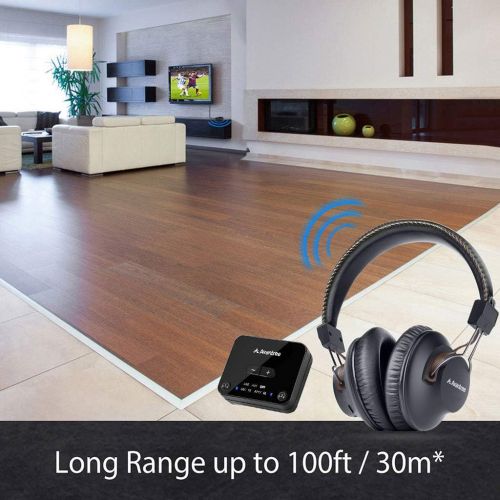  2018 Avantree HT4189 Wireless Headphones for TV Watching & PC Gaming with Bluetooth Transmitter (OPTICAL DIGITAL Audio, 3.5mm AUX, RCA, PC USB), Plug & Play, No Delay, 100ft Long R