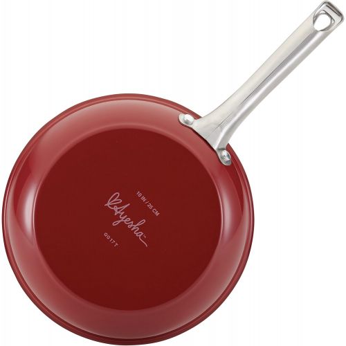  Ayesha Curry Ayesha Home Collection Porcelain Enamel Nonstick Cookware Set, Sienna Red, 9-Piece