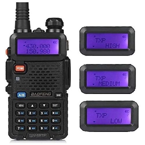  BaoFeng 5 Pack Baofeng UV-5RTP Tri-Power 8W4W1W UHF VHF Dual Band High Power Two-Way Radio Transceiver + 1 Programming Cable