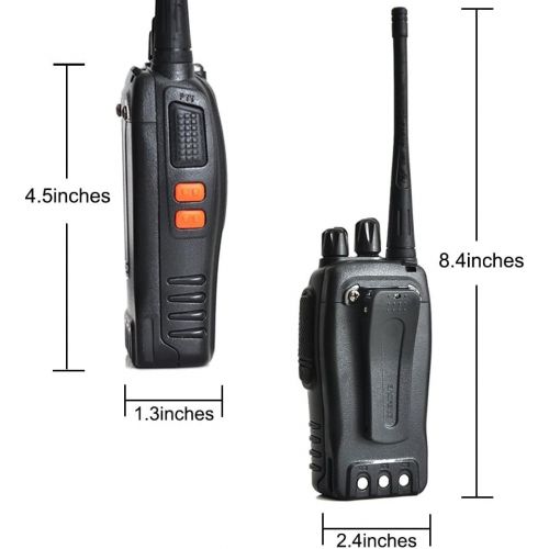  BaoFeng Walkie Talkies Rechargeable Long Range, Two Way Radios with Earpiece UHF 400-470MHz 16 Channels Li-ion Battery and Charger(Pack of 6)