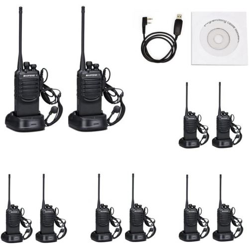  BaoFeng Walkie Talkies with Earpieces Mic and Reachargeble BF-888SA (10 Packs) for Adults Trolling Camping Hiking Hunting Travelling 2 Way Radios