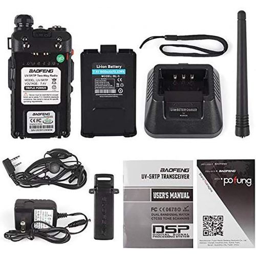  BaoFeng Baofeng UV-5RTP Tri-Power 841W Two-Way Radio Transceiver (2pcs)+ Programming Cable (1pcs)