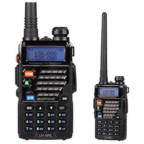  BaoFeng BAOFENG UV-5RE Dual Band Amateur Handheld Two Way Radio UHFVHF 136-174400-480Mhz 128 Channels Upgrade Enhanced Version FM Ham walkie talkie Transceiver with Earpiece