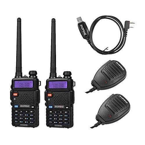  BaoFeng BAOFENG 2 Pack Uv-5Rtp Tri-Power 841W Two-Way Radio Transceiver (Uv-5R Upgraded Version with Tri-Power), Dual Band 136-174400-520MHz True 8W High Power + 1 Programming Cable + 2