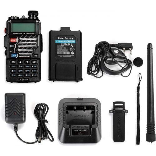  BaoFeng Baofeng UV-5R+ Plus UHF VHF Long Range Dual Band Ham Two Way Radio Black