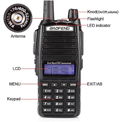  BaoFeng UV-82L Two Way Radio-Dual Band 136-174 MHz (VHF) 400-520 MHz (UHF) Amateur (Ham) Portable Two-Way Radio (Black)