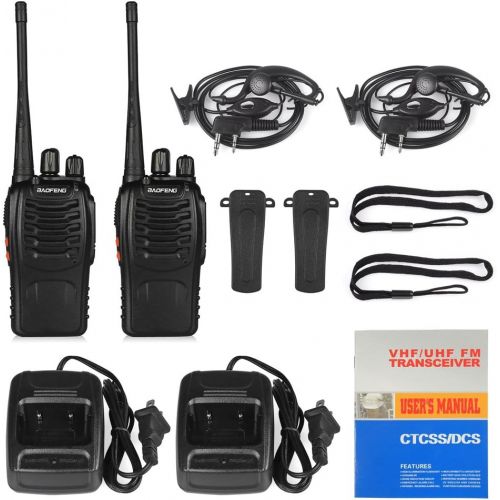  BaoFeng BF-888S Two Way Radio with Built in LED Flashlight (Pack of 4) + USB Programming Cable (1PC)