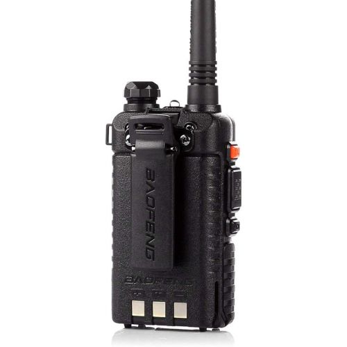  BaoFeng UV-5R UHF VHF Dual Band Two Way Radio Walkie Talkie with 5 Earpieces + 1 Programming Cable, 5 Pack