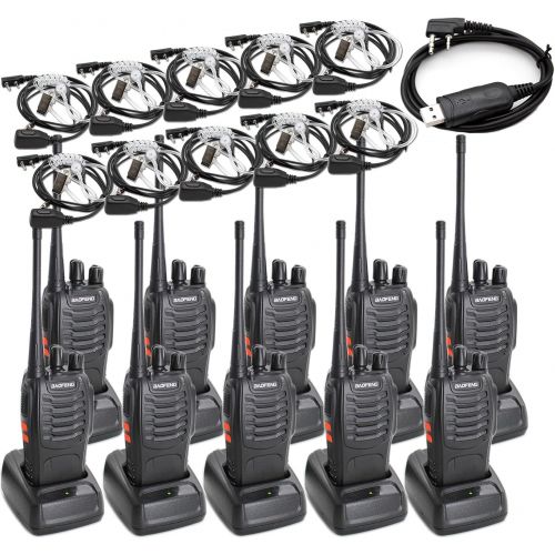  BaoFeng Baofeng BF-888S Two Way Radio Long Range 16 CH Baofeng Radio and Covert Air Acoustic Tube Earpiece (Pack of 10)