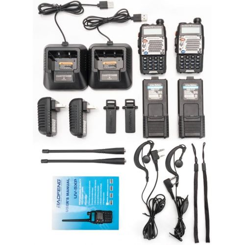  BaoFeng UV-5R Upgrade Version UV-5XP Extended Battery VHF UHF Two Way Radio 7.4v 8W Dual-band Walkie Talkie 2 Pack