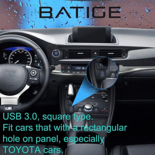  [아마존베스트]BATIGE Square Single Port USB 3.0 Panel Flush Mount Extension Cable with Buckle for Car Truck Boat Motorcycle Dashboard 3ft