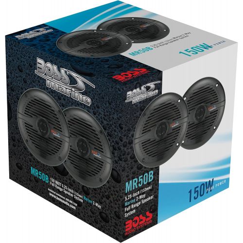  [아마존베스트]BOSS Audio Systems Boss Audio Systems MR50B 150 Watt Per Pair, 5.25 Inch, Full Range, 2 Way Weatherproof Marine Speakers Sold in Pairs