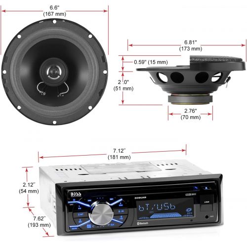  [아마존베스트]BOSS Audio Systems Boss Audio Systems 656BCK Car Stereo Package - Single Din, Bluetooth, CD MP3 USB AM FM Radio, 6.5 Inch 2 Way Full Range Speakers
