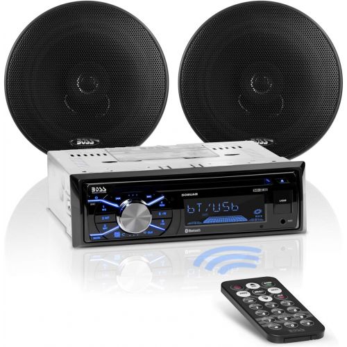  [아마존베스트]BOSS Audio Systems Boss Audio Systems 656BCK Car Stereo Package - Single Din, Bluetooth, CD MP3 USB AM FM Radio, 6.5 Inch 2 Way Full Range Speakers