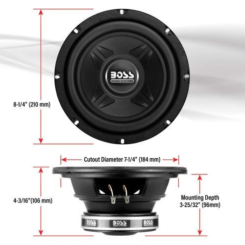  [아마존베스트]BOSS Audio Systems Boss Audio Systems CXX8 Car Subwoofer - 600 Watts Maximum Power, 8 Inch, Single 4 Ohm Voice Coil, Easy Mounting - Sold Individually