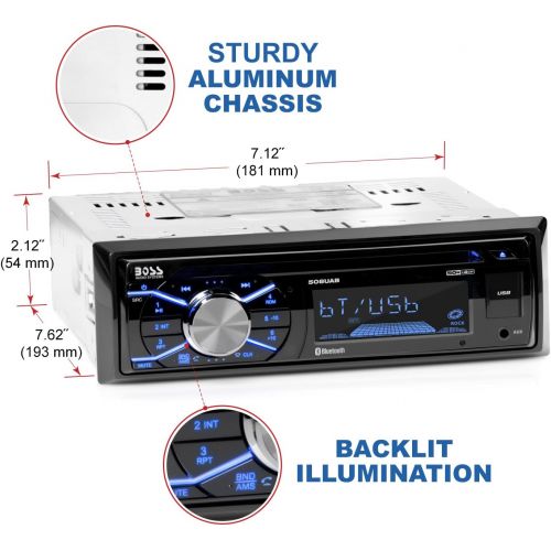  [아마존베스트]BOSS Audio Systems Boss Audio Systems 508UAB Multimedia Car Stereo - Single Din, Bluetooth Audio Hands-Free Calling, Built-in Microphone, CD MP3 USB AUX Input, AM FM Radio Receiver, LCD Display, Wire