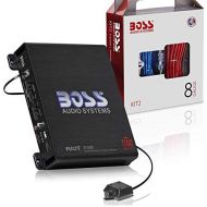 [아마존베스트]BOSS Audio Systems Boss Audio Systems R1100MK Car Amplifier and 8 Gauge Wiring Kit - 1100 Watts Max Power, 2 4 Ohm Stable, Class AB, MoNOblock, Mosfet Power Supply, Remote Subwoofer Control