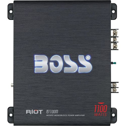  [아마존베스트]BOSS Audio Systems Boss Audio Systems R1100MK Car Amplifier and 8 Gauge Wiring Kit - 1100 Watts Max Power, 2 4 Ohm Stable, Class AB, MoNOblock, Mosfet Power Supply, Remote Subwoofer Control