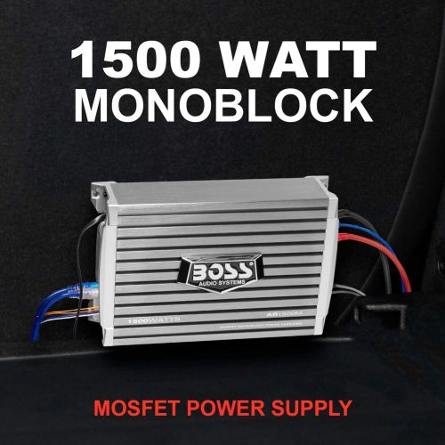  [아마존베스트]BOSS Audio Systems BOSS Audio AR1500M Monoblock Car Amplifier - 1500 Watts Max Power, 2/4 Ohm Stable, Class A/B, Mosfet Power Supply, Remote Subwoofer Control