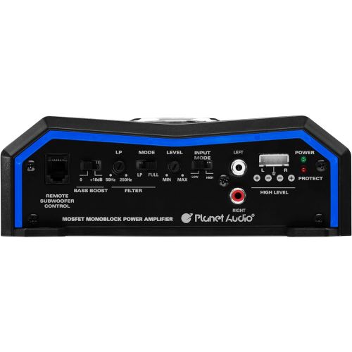  [아마존베스트]Planet Audio PL1500.1M Pulse 1500 Watt, 2 Ohm Stable Class A/B, Monoblock, Mosfet Car Amplifier with Remote Subwoofer Control