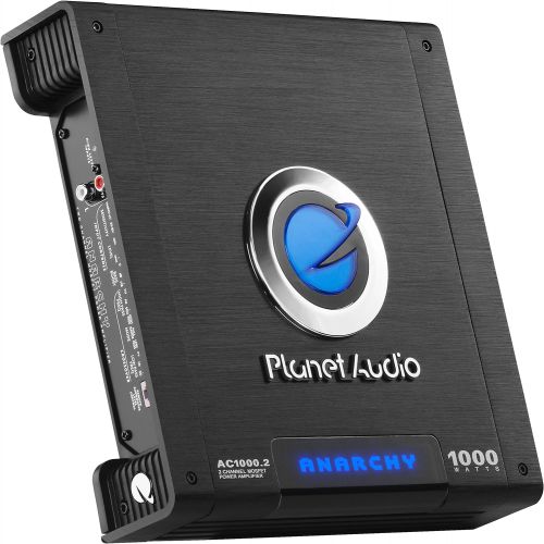  [아마존베스트]Planet Audio AC1000.2 Anarchy 1000 Watt, 2 Channel, 2/4 Ohm Stable Class A/B, Full Range, Bridgeable, MOSFET Car Amplifier with Remote Subwoofer Control
