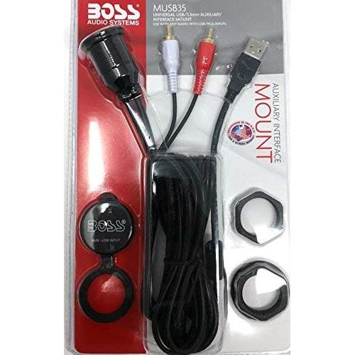  [아마존베스트]BOSS Audio Systems BOSS Audio MUSB35 Universal USB/3.5mm 6 foot long Auxiliary Interface Mount & Cable