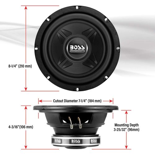  BOSS Audio Systems CXX8 8 Inch Car Subwoofer - 600 Watts Maximum Power, Single 4 Ohm Voice Coil, Easy Mounting, Sold Individually