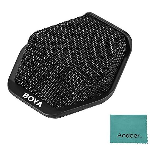  BOYA BY-MC2 Super-cardioid Condenser Conference Microphone with 3.5mm Audio Jack & 5V USB Interface 16ft Pickup Distance for Conference Room Seminars and Other Occasions