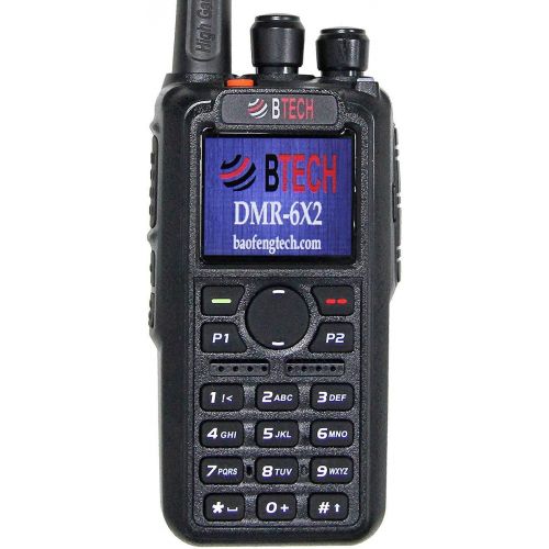  BTECH DMR-6X2 (DMR and Analog) 7-Watt Dual Band Two-Way Radio (136-174MHz VHF & 400-480MHz UHF), with GPS and Recording, Includes Full Kit with 1 Battery, Programming Cable, and Mo