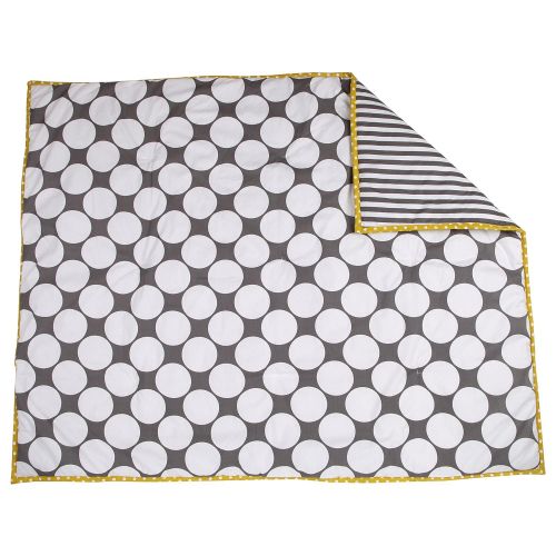  Visit the Bacati Store Bacati - Dots/pin Stripes Grey/Yellow 10 Pc Crib Set with 2 Crib Sheets (Bumper Pad not Included) Includes Free Plush Blanket if You Buy from Seller BACATI