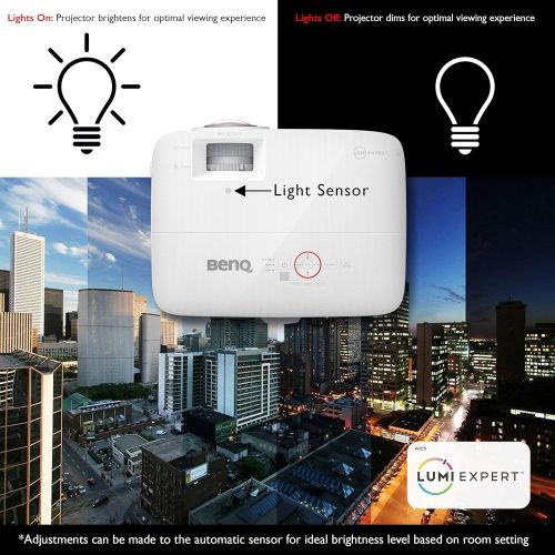 벤큐 BenQ 1080p DLP Home Theater Short Throw Projector (TH671ST), 3000 Lumens, Low Input Lag for Gaming, Ambient Light Sensor