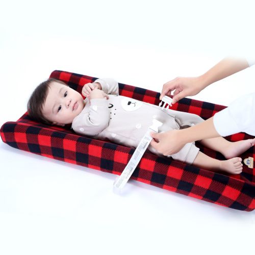  [아마존베스트]BlueSnail Plush Super Soft and Comfy Changing Pad Cover for Baby 2-Pack (red+Grey)