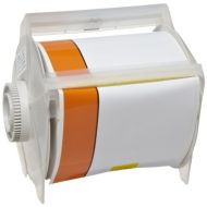 Brady 113162 GlobalMark 100 Length x 4 with 1 stripe, B-595 Vinyl, White and Orange IndoorOutdoor Industrial Label Maker Tape