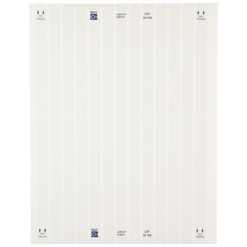  Brady LAT-38-799-2.5 0.5 Width x 1.437 Height, B-799 Nylon Cloth, Matte Finish White Laser Printable Label (Pack of 2500)