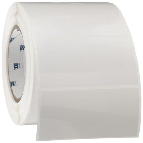  Brady THT-55-484-1 4 Width x 2 Height, B-484 Permanent Polyester, Gloss Finish White Thermal Transfer Printable Label (1000 per Roll)