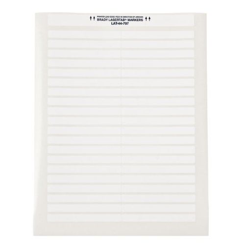  Brady LAT-44-707-2.5 3.6 Width x 0.375 Height, B-707 Rough Surface Polyester, Matte Finish White Lasertab Laser Printable Label (Pack of 2500)