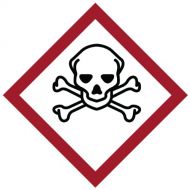 Brady 121199 Polyester GHS Severe Toxic Picto Label , BlackRed On White, 4 Height x 4 Width, Pictogram Servere Toxic (250 Labels per Roll, 1 Roll per Package)