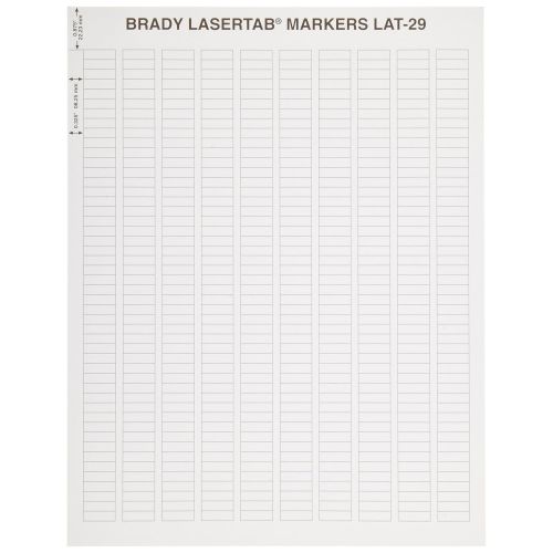  Brady LAT-29-747-10 0.65 Width x 0.2 Height, B-747 Permanent Polyester, Matte Finish White Lasertab Laser Printable Label (Pack of 10000)