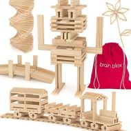 Brain Blox Wooden Building Blocks for Kids - Building Planks Set, STEM Toy for Boys and Girls (200 Pieces)