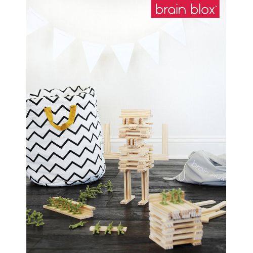  Brain Blox Wooden Building Blocks for Kids - Building Planks Set, STEM Toy for Boys and Girls (200 Pieces)