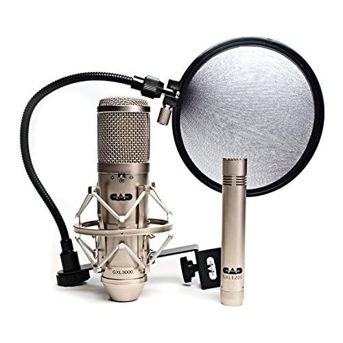  CAD GXL3000SP Studio Pack with 1 GXL3000 Multi-Pattern Condenser, 1 Small Diaphram Condensor, and 1 Pop Filter