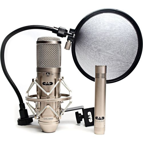  CAD GXL3000SP Studio Pack with 1 GXL3000 Multi-Pattern Condenser, 1 Small Diaphram Condensor, and 1 Pop Filter