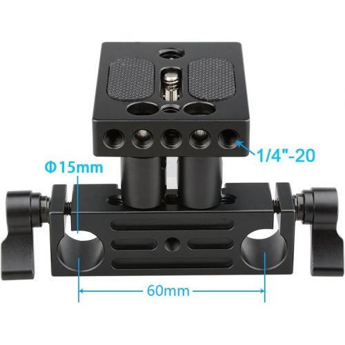  CAMVATE DSLR Baseplate Mount with Railblock Height Riser for 15mm Rail Rod Support System