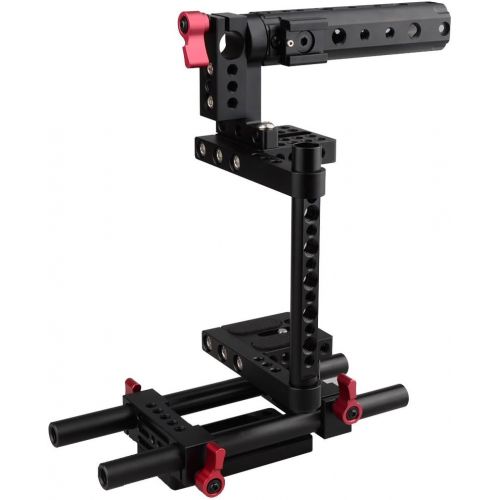  CAMVATE Camera Cage Rig Top Handle Tripod Mount Plate for Canon Nikon Sony Panasonnic(Black)