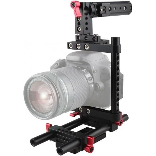  CAMVATE Camera Cage Rig Top Handle Tripod Mount Plate for Canon Nikon Sony Panasonnic(Black)